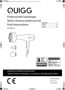 Mode d’emploi Quigg GT-HDP-01 Sèche-cheveux