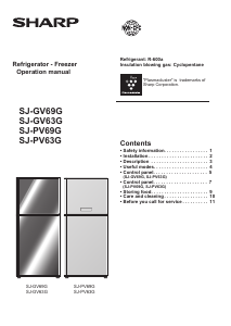 Bruksanvisning Sharp SJ-GV69G-BK Kyl-frys