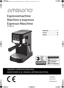 Mode d’emploi Ambiano GT-EM-03 Machine à expresso