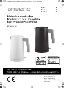 Bedienungsanleitung Ambiano GT-WKEDS-14 Wasserkocher