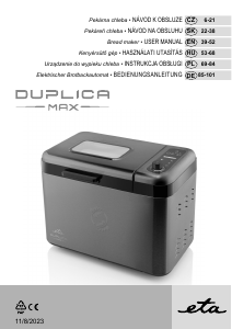 Bruksanvisning Eta Duplica II 3147 90000 Bakmaskin