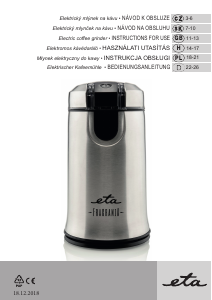 Bedienungsanleitung Eta Fragranza 0066 90000 Kaffeemühle