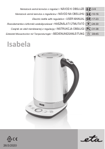 Bruksanvisning Eta Isabela 1587 90000 Vattenkokare