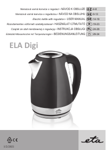 Bruksanvisning Eta Ela Digi 9598 90010 Vattenkokare