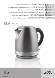 Bruksanvisning Eta ELA Mini 8599 90010 Vattenkokare