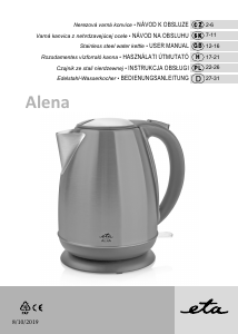 Bruksanvisning Eta Alena 3590 90000 Vattenkokare