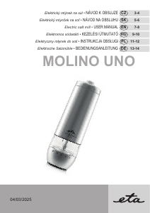 Bedienungsanleitung Eta Molino Uno 2928 90000 Pfeffer- und Salzmühle