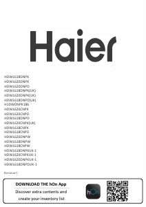Rokasgrāmata Haier HDW1618CNPD Ledusskapis ar saldētavu