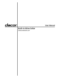 Manual de uso Dacor DRW24980LAP Vinoteca