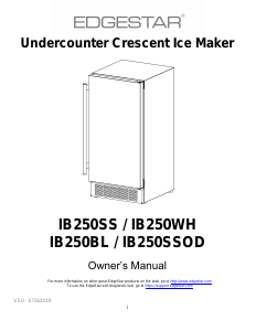 Bruksanvisning EdgeStar IB250SS Ismaskin