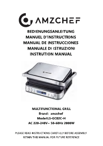 Manuale Amzchef LS-GC02C-H Grill a contatto