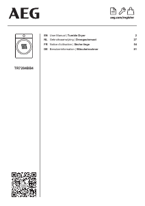 Bruksanvisning AEG TR7284BB4 Torktumlare