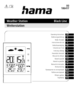 Käyttöohje Hama 00186417 Black Line Sääasema