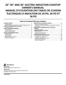 Mode d’emploi Jenn-Air JICT724SB Table de cuisson