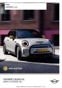 Bruksanvisning Mini Cooper SE (2022)