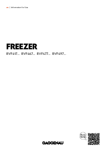 Manual Gaggenau RVF417190 Freezer