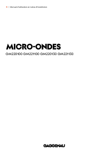 Mode d’emploi Gaggenau GM220130 Micro-onde