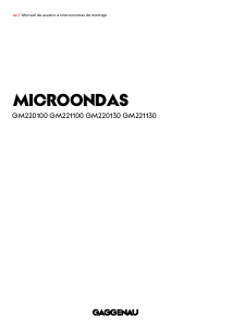Manual de uso Gaggenau GM221100 Microondas