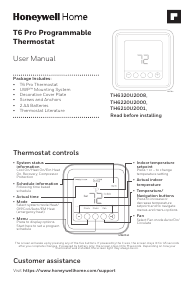 Bruksanvisning Honeywell TH6220U2000 T6 Pro Thermostat