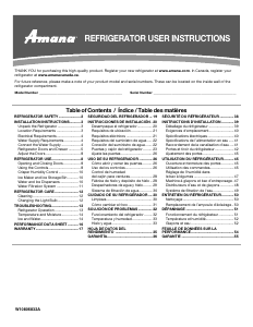 Manual de uso Amana AFI2539ERM Frigorífico combinado