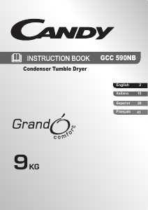Mode d’emploi Candy GCC 590NB Sèche-linge