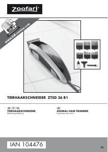 Manual Zoofari ZTSD 36 B1 Pet Clipper