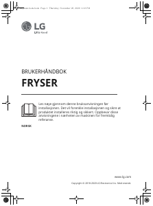Bruksanvisning LG GF5237SWJZ1 Fryser