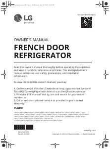 Mode d’emploi LG LRFLS3206S Réfrigérateur combiné