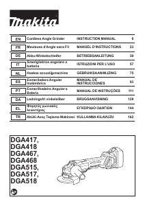 Kullanım kılavuzu Makita DGA515 Avuç taşlama makinesi