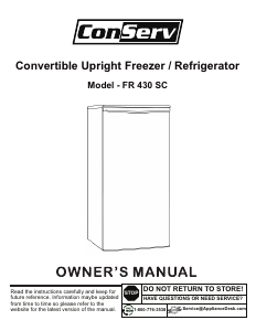 Manual Equator FR 430 SC Freezer