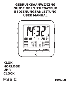 Mode d’emploi Fysic FKW-8 Horloge