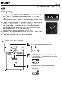 Mode d’emploi Fysic FK800 Horloge