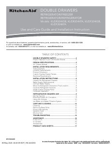 Manual de uso KitchenAid KUDF204KPA Frigorífico combinado
