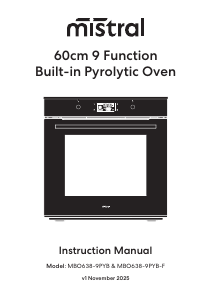 Bruksanvisning Mistral MBO638-9PYB Ugn