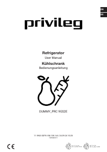 Bruksanvisning Privileg PRCI 9GS2 Kyl-frys