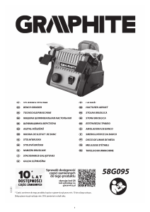 Manual Graphite 58G095 Polizor de banc cu piatră
