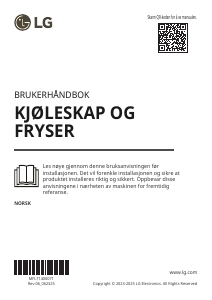 Bruksanvisning LG GBV5250DEP Kjøle-fryseskap