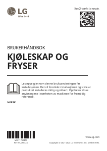 Bruksanvisning LG GMX844MCKV Kjøle-fryseskap