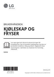 Bruksanvisning LG GSJ760WBXV Kjøle-fryseskap