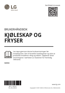 Bruksanvisning LG GSLV31DSXE Kjøle-fryseskap