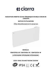 Mode d’emploi Ciarra CBHTD20A-W Chauffage