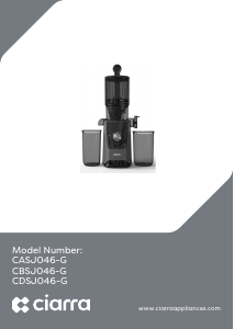 Bruksanvisning Ciarra CASJ046-G Juicepress