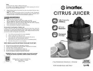 Bruksanvisning Imarflex IJ-95 Citruspress