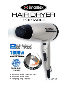 Handleiding Imarflex HD-1601P Haardroger