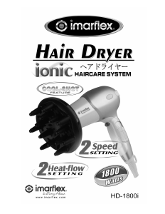 Bruksanvisning Imarflex HD-1800i Hårtork