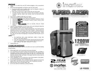 Bruksanvisning Imarflex IJE-9000S Juicepress