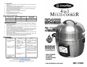 Handleiding Imarflex IMC-3100S Multicooker