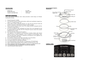 Bruksanvisning Imarflex IPC-900D Tryckkokare