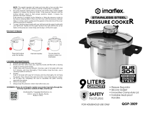 Bruksanvisning Imarflex QGP-3809 Tryckkokare