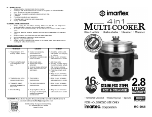 Bruksanvisning Imarflex IRC-28LS Riskokare